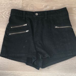 LF Black Zip Shorts